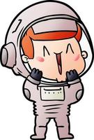 glücklicher Cartoon-Astronaut vektor