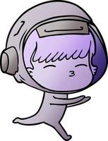 tecknad serie nyfiken astronaut vektor