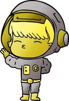 tecknad serie nyfiken astronaut vektor