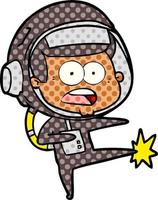 karikatur überrascht astronaut treten vektor