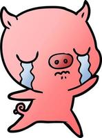 tecknad serie gris gråt vektor