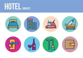 Gratis Hotell Icon Set vektor