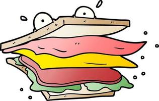 Sandwich-Cartoon-Figur vektor