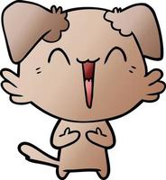 glücklicher kleiner Cartoon-Hund lacht vektor
