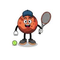 mars planet illustration als tennisspieler vektor