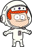 glücklicher Astronauten-Cartoon vektor