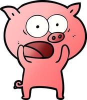 Cartoon-Schwein schreit vektor