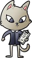 verwirrte Cartoon-Business-Katze vektor