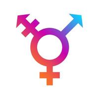 unisex- eller intersex symbol ikon. manlig och kvinna symboler. hermafroditism eller trans symbol. vektor illustration på vit bakgrund