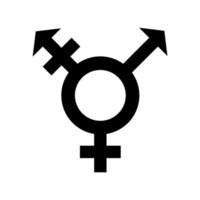 Symbol für Unisex- oder Intersex-Symbole. männliche und weibliche Symbole. Hermaphroditismus oder Transgender-Symbol. Vektorillustration auf weißem Hintergrund vektor