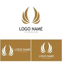 Feder-Ilustration-Logo-Vektor-Template-Design vektor