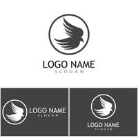 Feder-Ilustration-Logo-Vektor-Template-Design vektor