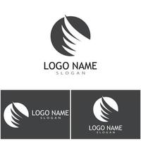 Feder-Ilustration-Logo-Vektor-Template-Design vektor