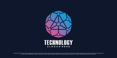digital nätverk logotyp design mall för teknologi med triangel ikon och kreativ unik begrepp vektor