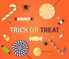 Halloween Trick eller Treat Candy Vector Illustration