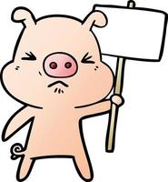 tecknad serie arg gris vektor