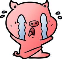 weinender schwein-cartoon vektor