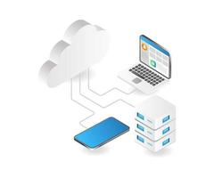 Smartphone-Computer-Cloud-Server vektor