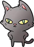 Cartoon-Katze mit hellen Augen vektor