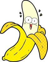 cartoon verrückte glückliche banane vektor