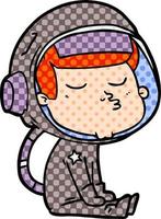 Cartoon selbstbewusster Astronaut vektor