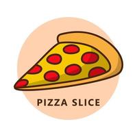 pizza-stück-illustrationskarikatur. Essen und Trinken-Logo. Junk-Food-Symbol vektor