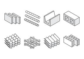 Konstruktionsmaterial ikoner vektor