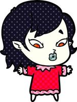 söt tecknad serie vampyr flicka vektor