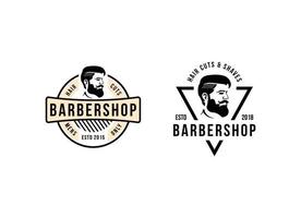 barbershop logotyp designmall vektor