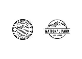 nationell äventyr camping parkera logotyp design vektor