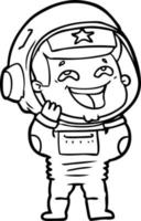 tecknad serie skrattande astronaut vektor