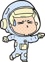 Cartoon gestresster Astronaut vektor