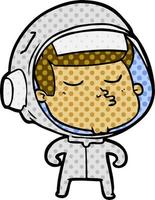 Cartoon selbstbewusster Astronaut vektor