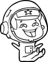 tecknad serie skrattande astronaut vektor