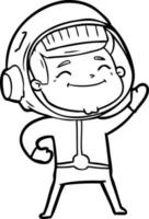 Lycklig tecknad serie astronaut vektor