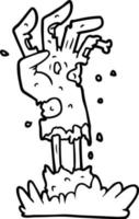 gruseliger Zombie-Hand-Cartoon vektor