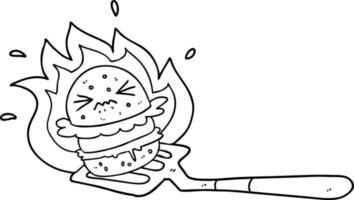 Cartoon-Burger auf Spachtel vektor