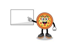 pizza illustration håller på med en presentation vektor