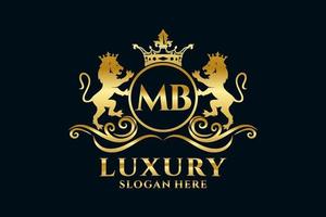 Initial mb Letter Lion Royal Luxury Logo Vorlage in Vektorgrafiken für luxuriöse Branding-Projekte und andere Vektorillustrationen. vektor