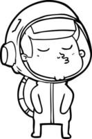 tecknad serie självsäker astronaut vektor