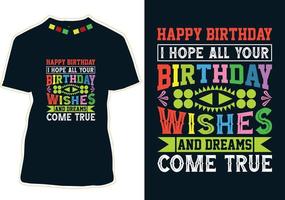Alles Gute zum Geburtstag T-Shirt-Design vektor