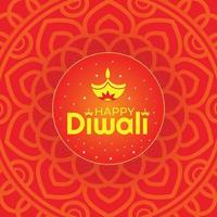 diwali hälsning med diwali diya, mandala och stjärnor den där du kan använda sig av till skicka diwali lyckönskningar vektor