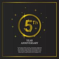 5:e årsdag firande ikon typ logotyp i lyx guld Färg vektor