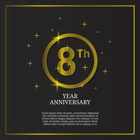 8:e årsdag firande ikon typ logotyp i lyx guld Färg vektor