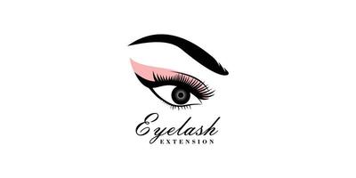 Wimpern-Logo-Design für Wimpern-Schönheitssalon mit einzigartigem Konzept-Premium-Vektor vektor