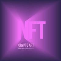 lila abkürzung nft text illustration nicht fungible token kryptokunst auf dunklem hintergrund. Vektor-Kryptowährung vektor