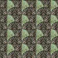 dekoratives Kaleidoskop-Mosaik-Ornament. Kreis formt nahtloses Muster. Doodle-Stil. vektor