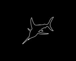 Marlin-Umrissvektorsilhouette vektor