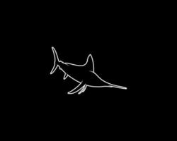 Marlin-Umrissvektorsilhouette vektor