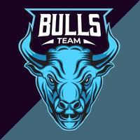 bull head esport logotyp maskot design vektor